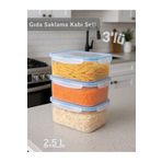 Jet's Home 3'lü Vakumlu Saklama Kabı Seti Hava Almaz BPA Free Kilitlenebilir Gıda Erzak Kabı 1,9 L