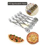 Jet'S Home 5’Li Hamur Kesme Ruleti Ayarlanabilir Makarna Kesici Pizza Kesici Hamur Kesici Paslanmaz Çelik