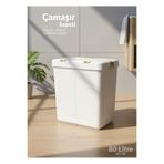 Jet's Home Çamaşır Sepeti İki Bölmeli Kirli Sepeti Gold-Beyaz 80 Litre