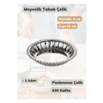 Jet'S Home Çelik Meyvelik Tabak 22 Cm Paslanmaz Çelik Tabak