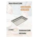 Jet'S Home Çelik Meze Küveti 29,5 Cm Paslanmaz Çelik Tabak