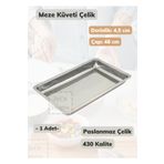 Jet'S Home Çelik Meze Küveti 48 Cm Paslanmaz Çelik Tabak