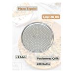Jet'S Home Çelik Pizza Tepsisi 28 Cm Paslanmaz Çelik Tepsi