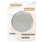 Jet'S Home Çelik Pizza Tepsisi 36 Cm Paslanmaz Çelik Tepsi
