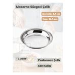 Jet'S Home Makarna Süzgeci 24,5 Cm Paslanmaz Çelik Süzgeç Ince