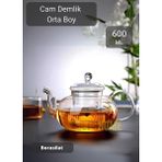 Jet's Home Şeffaf Süzgeçli Isıya Dayanıklı 600 ML Borosilat Bitki Çayı Demliği
