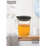 Jet's Home Siyah Kapaklı Sürahi Plastik 2,1 Litre Bpa Free Şeffaf