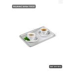 Jet's Home Sunum Tepsisi Paslanmaz Servis Tepsisi Çelik Çay Tepsi Kahve Tepsisi 34 Cm Gümüş