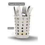 Jet's Home Tezgah Üstü Delikli Kaşıklık Çatallık Ve Bıçaklık Ergonomik Paslanmaz Çelik 12x14 Cm
