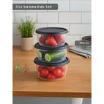 Jet's Home Yuvarlak 3'lü Saklama Kabı Bpa Free Derin Dondurucu Için Uygun Beslenme Kabı 700 Ml Çok Renkli