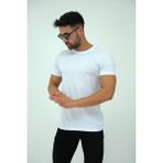 JettStore Erkek Slim Fit Bisiklet Yaka %100 Pamuklu Basic Tişört - 001-Beyaz - XL