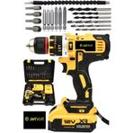 JetVolt 12v 1.5ah Çelik Şanzıman Çift Akülü Darbeli Şarjlı Matkap Akülü Vidalama - Sarı