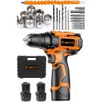 JetVolt 12v 1.5ah Şarjlı Matkap 24 Parça - Turuncu