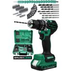 JetVolt 21v 2.0ah Kömürsüz Motor Çelik Mandren Darbeli Şarjlı Matkap Akülü Vidalama - Yeşil