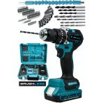 JetVolt 21v 2.0ah Kömürsüz Motor Çelik Mandren Darbeli Şarjlı Matkap - Mavi