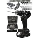 JetVolt 21v 2.0ah Kömürsüz Motor Çelik Mandren Darbeli Şarjlı Matkap - Siyah