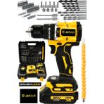 JetVolt 21v Çelik Mandren Kömürsüz Motor Darbeli Şarjlı Matkap Vidalama - Sarı