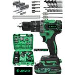 Jetvolt 21V Çelik Mandren Kömürsüz Motor Darbeli Şarjlı Matkap - Yeşil