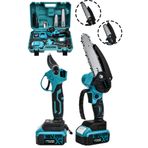 JetVolt 2'Li Set 18V 1.5Ah Çift Akülü Çelik Şanzıman Şarjlı Dal Budama & Testeresi - Mavi