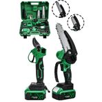 JetVolt 2'Li Set 18V 1.5Ah Çift Akülü Çelik Şanzıman Şarjlı Dal Budama & Testeresi - Yeşil