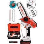 Jetvolt Extra Power Kömürsüz Motor Şarjlı El Testeresi Ağaç Odun Dal Kesme Budama Mavi - Kırmızı - 20