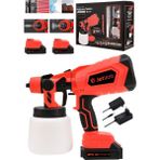 Jetvolt Yüksek Basınçlı Çift Akülü Sprey Boya Püskürtme Tabancası - Kırmızı - 0,2 mm