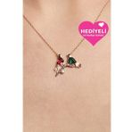 Jewelmim 925 Ayar Kuş Rekli Taşlı Kadın Gümüş Kolye