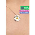 Jewelmim Gümüş Papatya Altın Kaplama Papatya Kadın Kolye