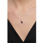 Jewelmim H Harfli Gümüş Kolye Gümüş Kadın Harfli Kolye Bayan Gümüş Harf Kolye (Beyaz)