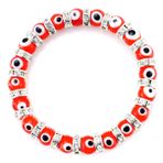 JEWELRIESHOP Türk Nazar Bileklik Murano Cam Türk Gözü Boncuk Bilezik Kadınlar için (Kırmızı, Siyah, Mavi Nazar Bilezik), One Size, Cam
