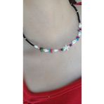 Jewerly Siyah kristal kolye doğaltaş ve deniz kabuğu temalı