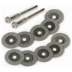 Jewval 12 Parça 16 mm Dremel Elmas Taşlama Diski Minii Dairesel Disk Dremel Için Mini Elmas Taşlama Kesme - Gri