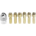 Jewval Dremel ve Benzeri Gravür Için 6+1 Mandren Penset Seti Mandren Penset Seti 1.0-3.2mm M8 6 1 Set - Gri