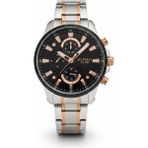 Jg. Polo Club Erkek Kol Saati Çift Renk, Siyah Kadran - Şık Metal Kordon, 2 Yıl Garantili - 41 mm - 45 mm