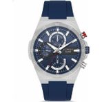 Jg. Polo Club Erkek Kol Saati Gümüş Renk, Mavi Kadran - Şık Silikon Kordon, 2 Yıl Garantili - 41 mm - 45 mm