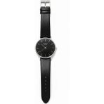 Jg. Polo Club Erkek Kol Saati Gümüş Renk, Siyah Kadran - Şık Deri Kordon, 2 Yıl Garantili - 41 mm - 45 mm