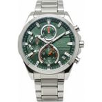 Jg. Polo Club Erkek Kol Saati Gümüş Renk, Yeşil Kadran - Şık Metal Kordon, 2 Yıl Garantili - 41 mm - 45 mm