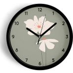 JHAAR Soyut Çiçek Modern Duvar Saati - 25cm - Önü Camlı Siyah Kasa - 25 x 25 cm