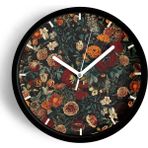 JHAAR Soyut Renkli Çiçek Temalı Modern Duvar Saati - 35cm - Önü Camlı Siyah Kasa - 35 x 35 cm