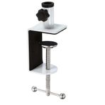 Jhanw 1/2 "Dişli Delikli Masa Kelepçesi, Mikrofon Standı için C Kelepçesi, Masa Lambası Üzerinde 1 Paket Ayarlanabilir Metal Masa Kelepçesi, Salıncak Kolu Büyüteç için Beyaz Masa Lambası Kelepçesi