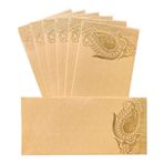 Jhintemetic® - 25'li Paket Matellic Krem Renkli Tasarımcı Shagun Lifafa/Para Hediye Zarfı, Düğün, Doğum Günü ve Diğer Durumlarda Para Hediyesi İçin Altın Matellic Keri ile