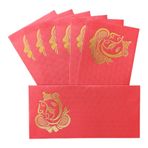 Jhintemetic® - 25'li Paket Matellic Şarap Kırmızısı Renkli Tasarımcı Shagun Lifafa/Para Hediye Zarfı ile Altın Ganesha ile Düğün, Doğum Günü ve Diğer Her Durumda Para Hediyesi