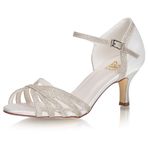 JIAJIA 37806 Peep Toe 2.6 inç Fildişi Kadın Gelin Ayakkabısı