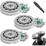 JIANCENGYU Philips Norelco 6000 Serisi 6000 için Yedek Bıçaklar ile Uyumlu Sh60 Yedek Başlıklar Philips Serisi 6000 Tıraş Makinesi S6810/82, S6850/85, S6880/81, Yükseltilmiş Sh60 Kafaları için Yedek Başlıklar
