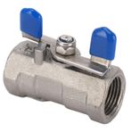 Jiawu 3/8 inç Kelebek NPT Küresel Vana, Paslanmaz Çelik 304 Ağır Hizmet, Su, Yağ, Gaz Için Tam Bağlantı Noktası, 1000WOG, Dişi Dişli, 90° Vana Kapanma Aralığı, Yaygın Kullanılan