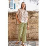 Jiber 10019 Yeşil Çiçekli Kadın Pijama Takımı