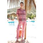 Jiber 10038 Pembe Puantiyeli Kadın Pijama Takımı