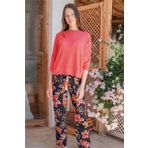 Jiber 10045 Turuncu Kadın Pijama Takımı