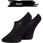 Jiber Erkek Bambu Likralı Sneaker Çorap 7051 - 12 Adet Siyah 40-44