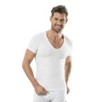 Jiber Erkek Likralı V Yaka Yarım Kol Fanila 3'lü PAKET-213 - XL - Beyaz